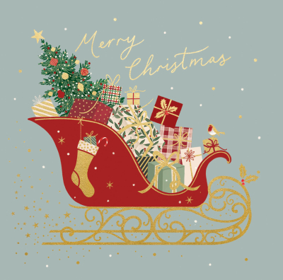 BOX LRG SQ Santas Sled Christmas Journey Premium