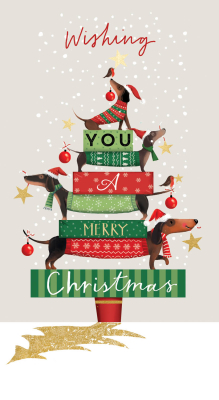 MONEY WALLET Dachshund Christmas Tree