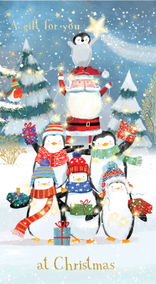 MONEY WALLET Penguins And Santa