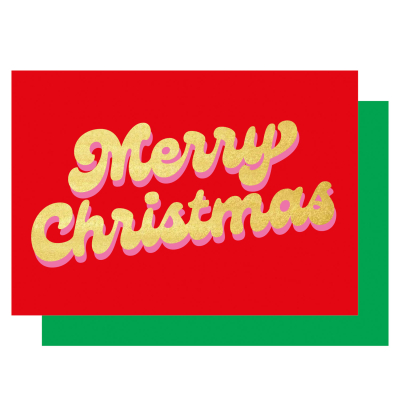 Retro Merry Christmas Red