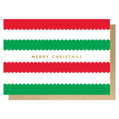 Merry Xmas Scallop Stripes