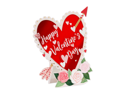Big Red And Gold Heart Jumbo Card|Up With Paper