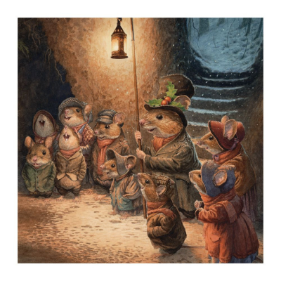BOX SML SQ Carol Singing Mice