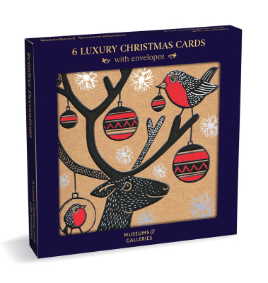 BOX SML SQ Reindeer Decorations Luxury