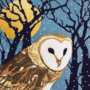 BOX LRG SQ Moonlit Bird Prints