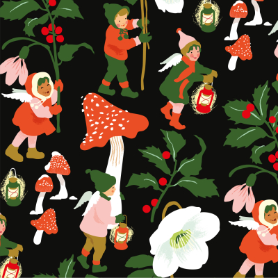 SHEET WRAP Christmas Angels And Lanterns