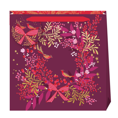 BAG LRG Bow Berry Wreath Plum