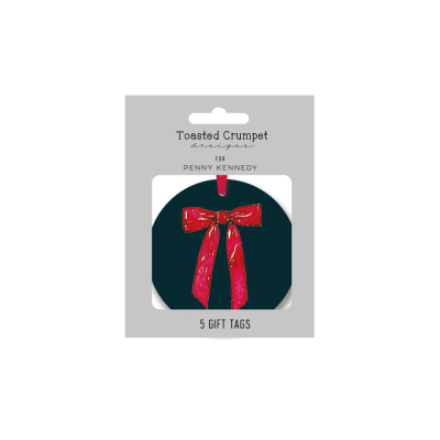 GIFT TAG Bows And Berries Noir