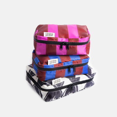 Mono Hearts Set Of 3 Small Packing Cubes|Caroline Gardner