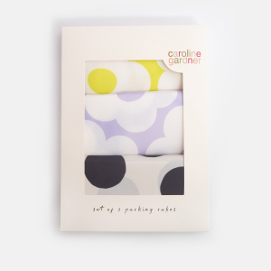 Mono Spot And Flower Set Of 3 Packing Cubes|Caroline Gardner