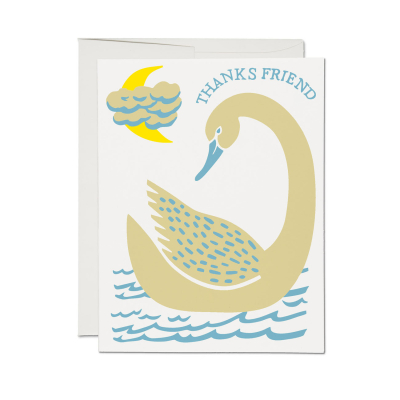 Friend Swan SPOT Thank You Card|Red Cap Cards
