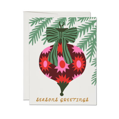 Trimmed And Tied SPOT Holiday Card|Red Cap Cards