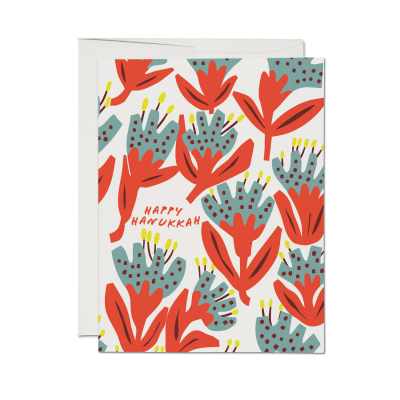 Hanukkah Blooms SPOT Holiday Card|Red Cap Cards