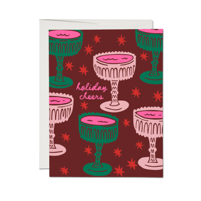 Crystal Cheers SPOT Holiday Card|Red Cap Cards
