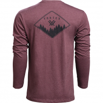 Vortex LS T-Shirt: Burgundy Heather Diamond Crest