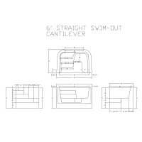 6' Straight Swim Out Cantilever Blue Stone