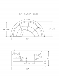 8' Roman Swim Out Cantilever White