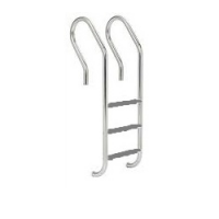 3 Tread Stainless Steel Ladder - Grey