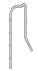 Vastec 2.75" Bullnose Alum Double Track Coping Clip - Grey