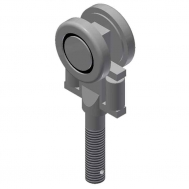 Two Wheel Ball Bearing Carrier (125lb Cap),5/8 Pend.-Zinc