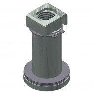 LONG SWIVEL w/ KEEPER: two wheel trolley swivel-Zinc (25B442