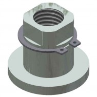 SWIVEL w/ SNAP RING: two wheel trolley-Zinc (25B442)