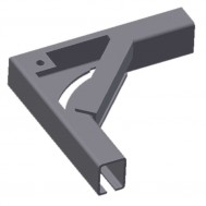 90 Deg. 6"R Curve Assy. (nonhanded)-Ptd. Tan