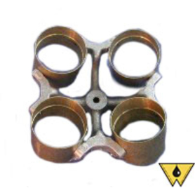 HEAD, 4 PLACE FOR PEAR SHAPE TUBES