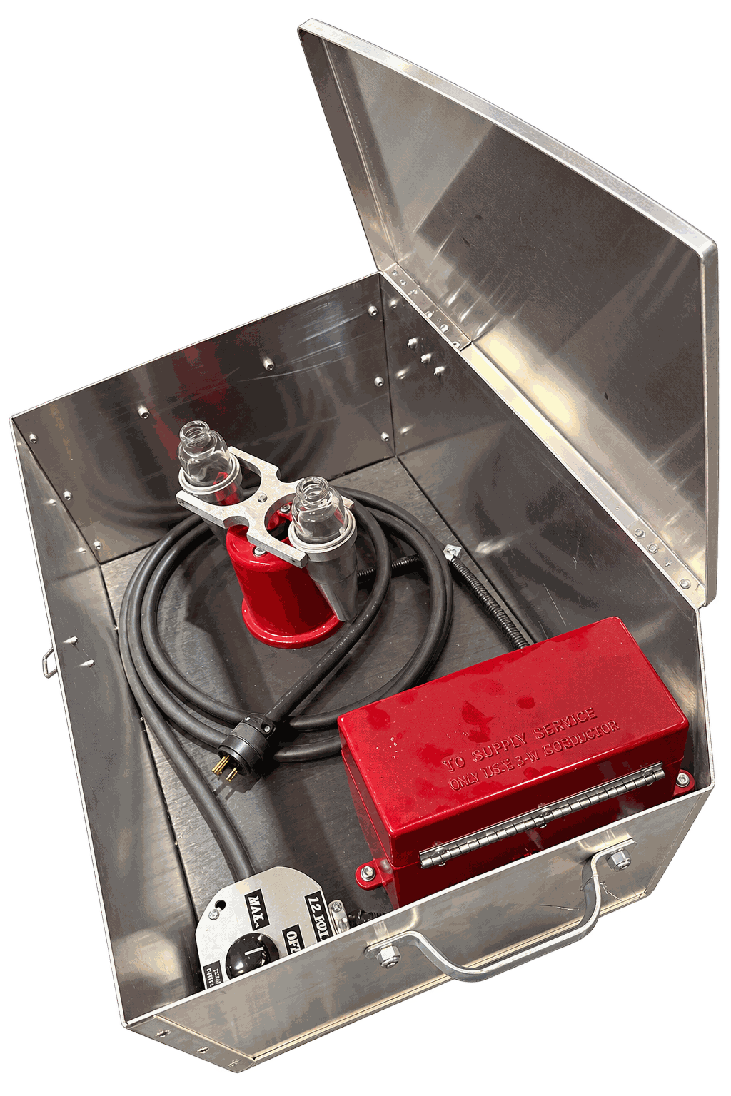 Portable centrifuge and preheater installed inside a fabricated aluminum field enclosure