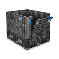 H-1736BL  Collapsible Bulk Container 48x40x39", 2,000 lb Capacity, Black