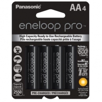BK3HCCA4BA   AA Ni-MH 2550mAh Pre-Charged Rechargeable Batteries Panasonic Eneloop Pro (Pkg of 4)