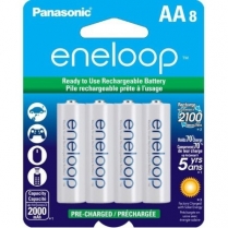 BK3MCCA8BA   AA Ni-MH 2000mAh Pre-Charged Rechargeable Batteries Panasonic Eneloop (Pkg of 8)