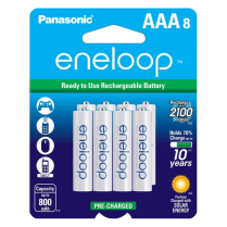 BK4MCCA8BA   AAA Ni-MH 800mAh Pre-Charged Rechargeable Batteries Panasonic Eneloop (Pkg of 8)