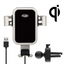 CLEC-W802S   Chargeur &agrave; induction argent pour t&eacute;l&eacute;phone mobile pour l'auto