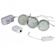 EWL-LED-LM20609-4   3 ROUND LED KIT 3000K ALUMINUM