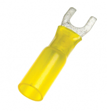 QC164425-100   Heat-Shrink Insulated Spade (Fork) Terminal 12-10 AWG #8 (Pack of 100)