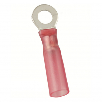 QC164102-100  &nbsp;Heat-Shrink Insulated Ring Terminal 22/18 AWG #8 (Pack of 100)