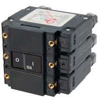 BS7565   C-Series Flat Rocker Circuit Breaker - Triple Pole 50A AC