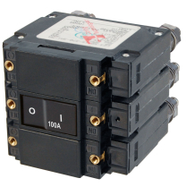 BS7568   C-Series Flat Rocker Circuit Breaker - Triple Pole 100A AC