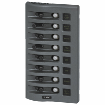 BS4378   WeatherDeck 12V DC Waterproof Circuit Breaker Panel - Gray 8 Positions