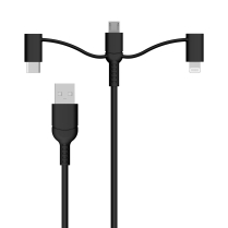 EWA-USB3IN1  Data/Charge Cable USB-A to Micro-B/USB-C/Lightning 1m