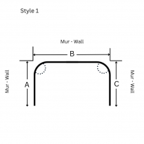 Two 90-degree hospital track bends