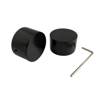 Simple 1⅛" (28mm) end cap, black, powder coated