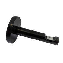 11cm wall bracket for 1⅛" (28mm) round profile channel rod, black, powder coated