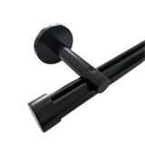 11cm wall bracket for 1⅛" (28mm) round profile channel rod, black, powder coated