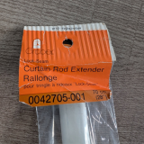 Lockseam curtain rod extender, 70cm (28"), offwhite, Graber