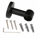 Tubular ceiling bracket for &frac34;" (19mm) diameter rods, black