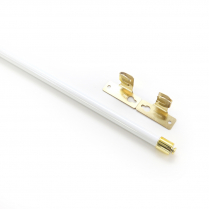 Extendable tier caf&eacute; rod, white and gold