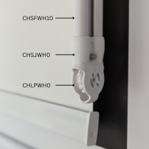 Hard plastic roman blind safety shield chain shroud, white