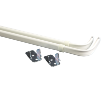 Double extendable Lockseam curtain rod, projects 2&frac12;" & 3&frac12;"